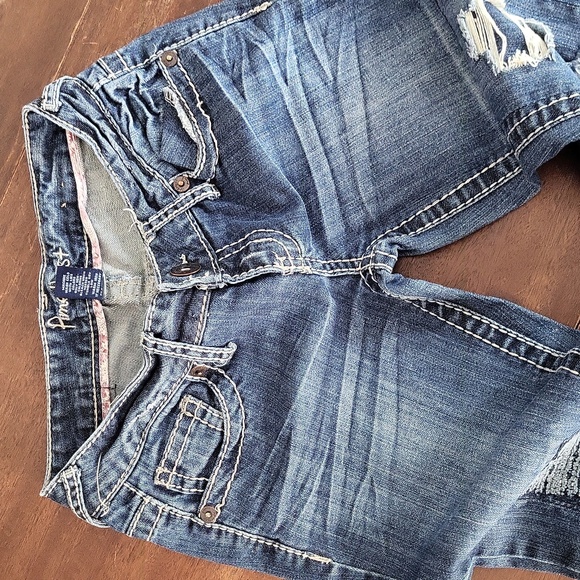 Amethyst Jeans distressed wide leg mid rise - Picture 6 of 17